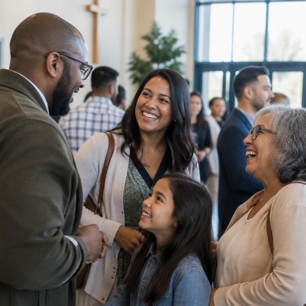 Church community enjoying time together